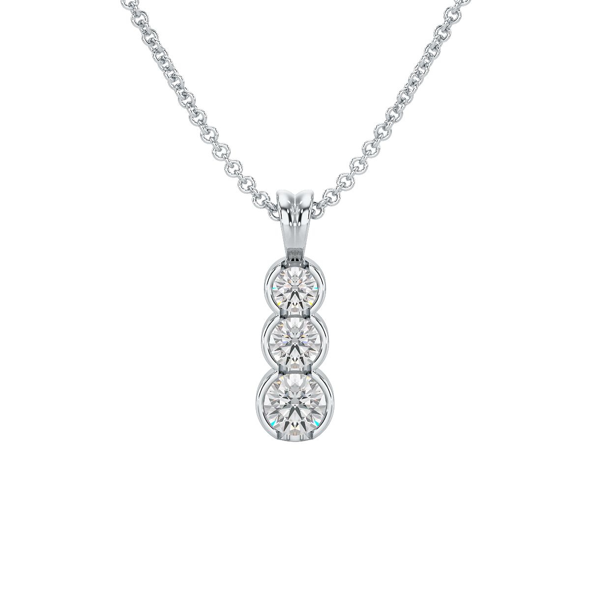 Bezel Set Graduated Pendant