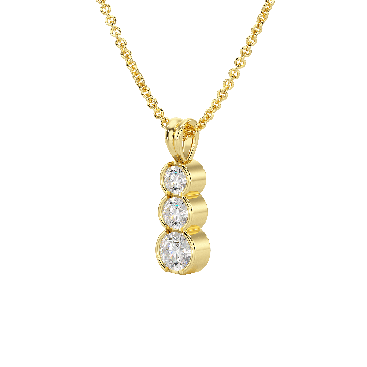 Bezel Set Graduated Pendant
