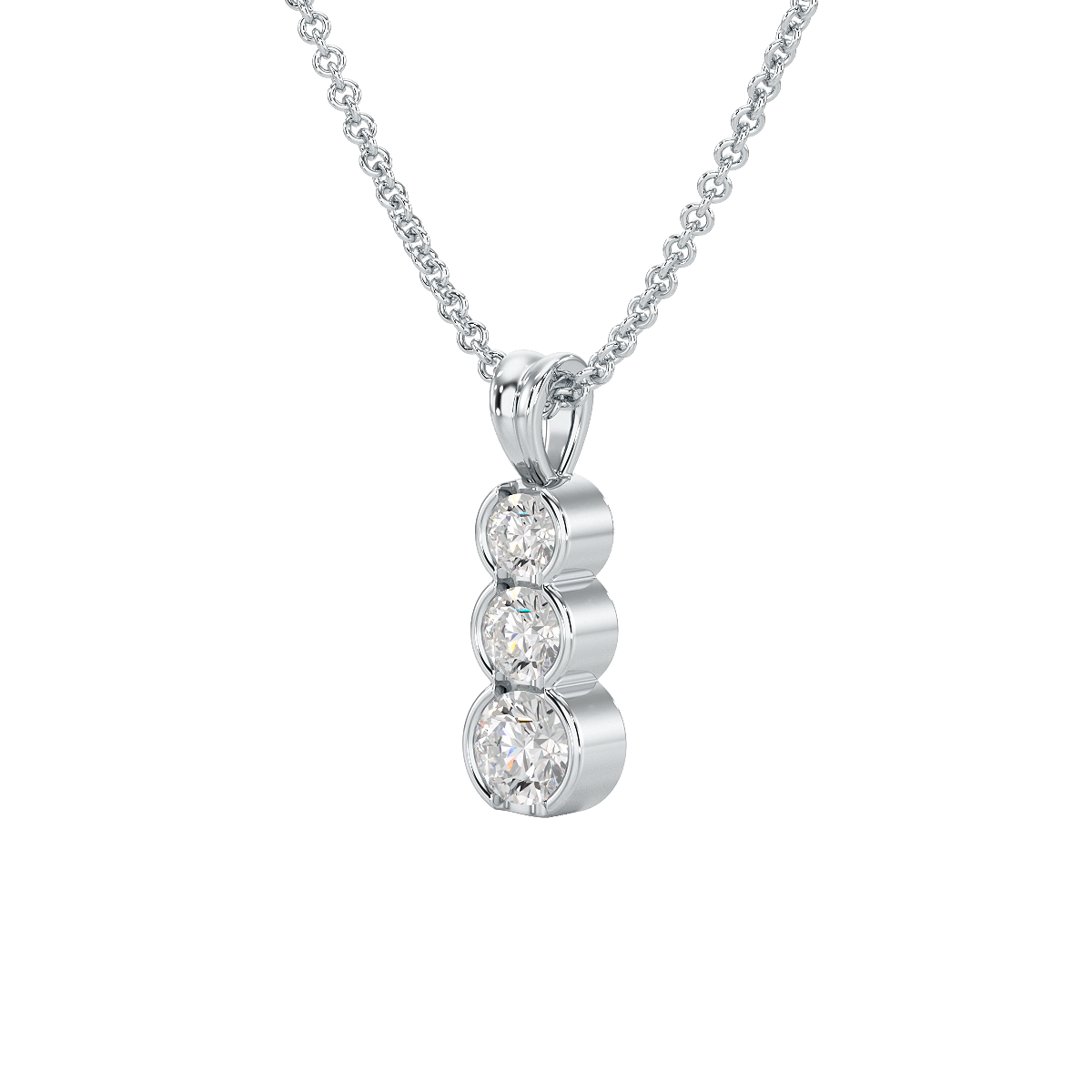 Bezel Set Graduated Pendant