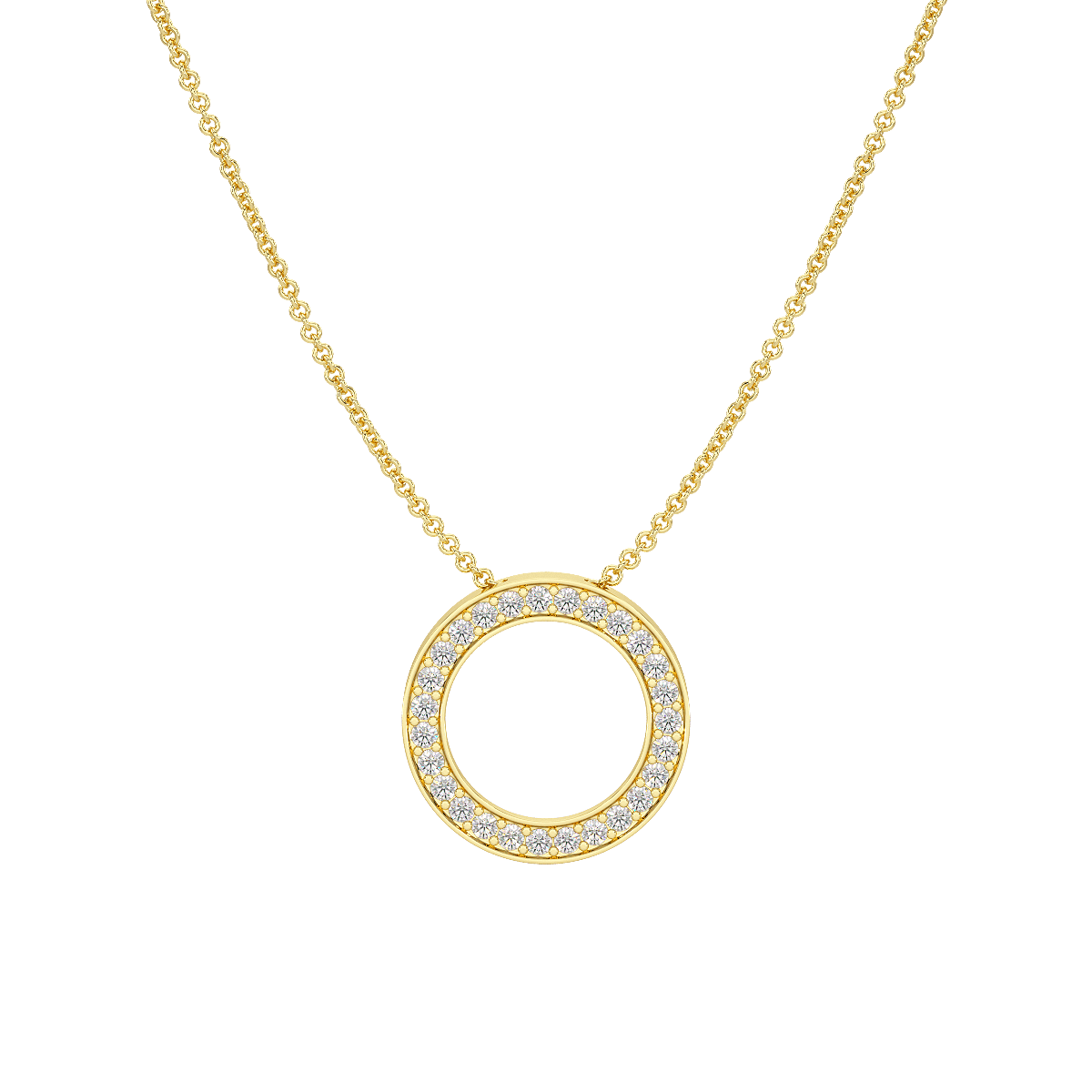 Circle Pendant Hidden Chain
