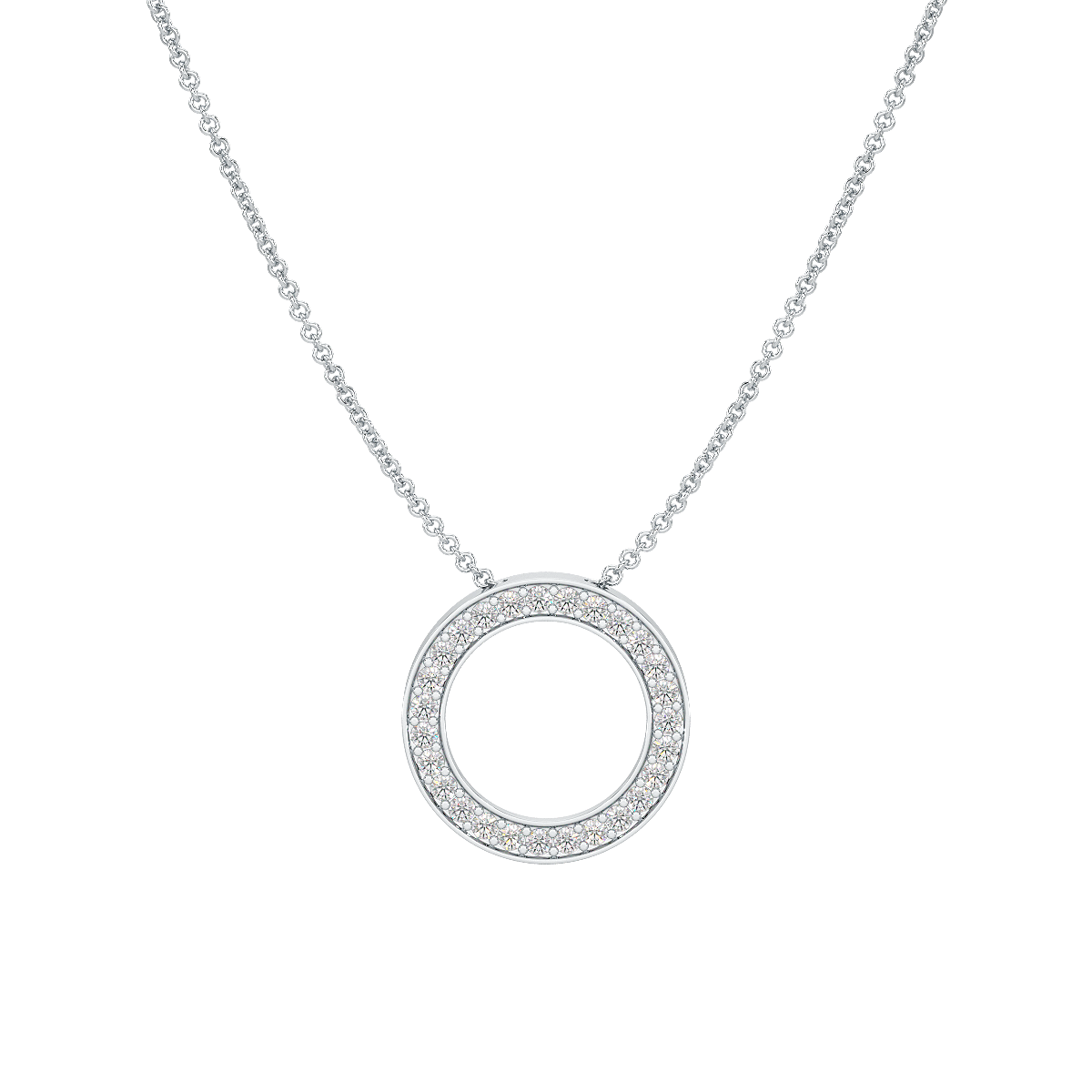 Circle Pendant Hidden Chain