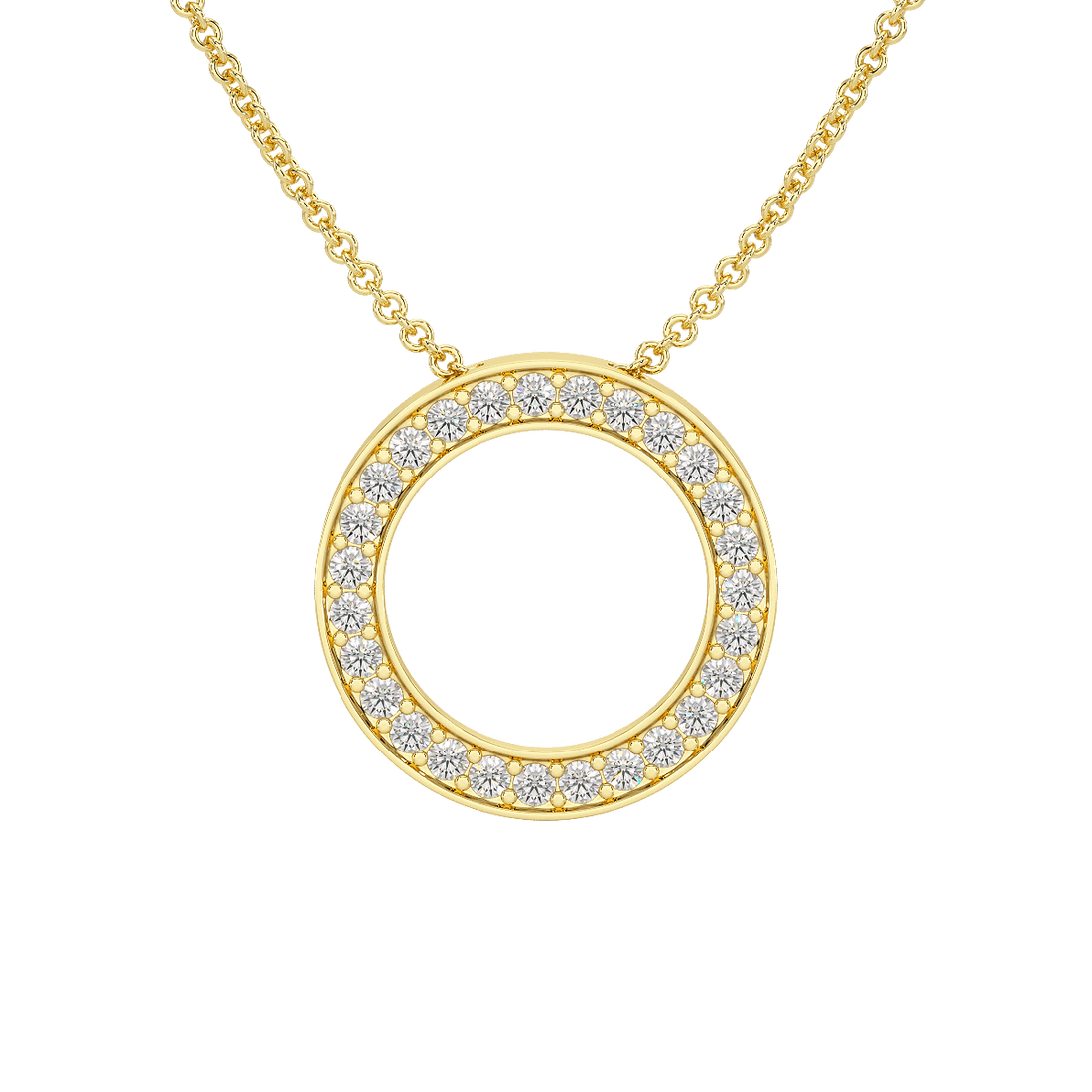 Circle Pendant Hidden Chain