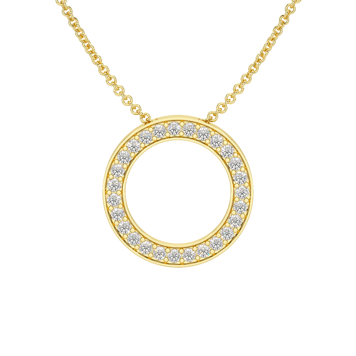 Circle Pendant Hidden Chain