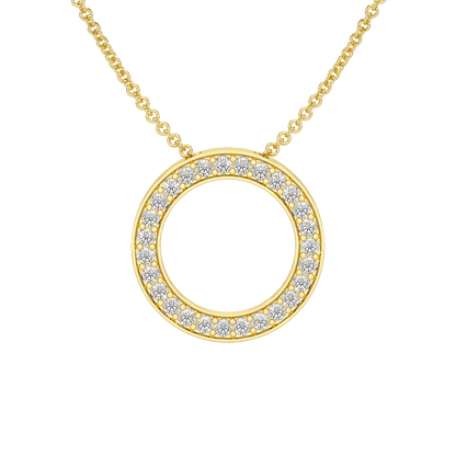 Circle Pendant Hidden Chain