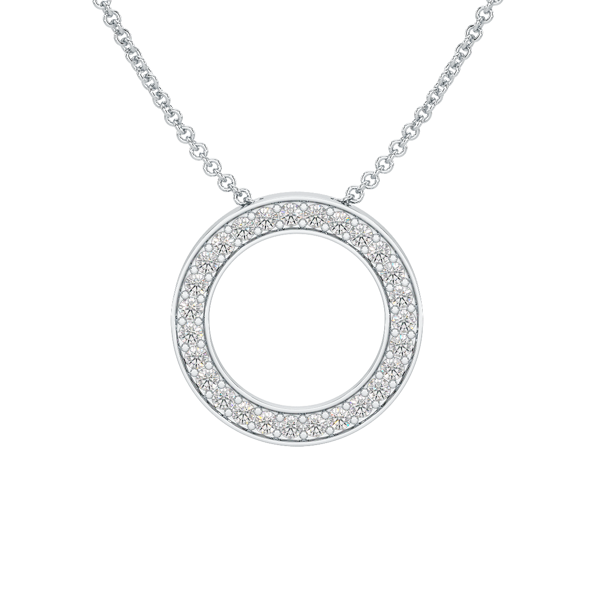 Circle Pendant Hidden Chain