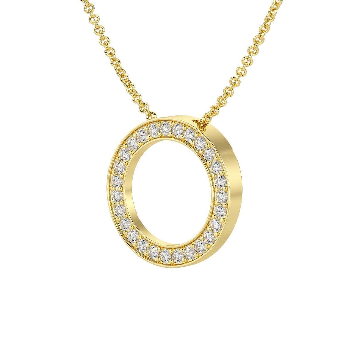 Circle Pendant Hidden Chain