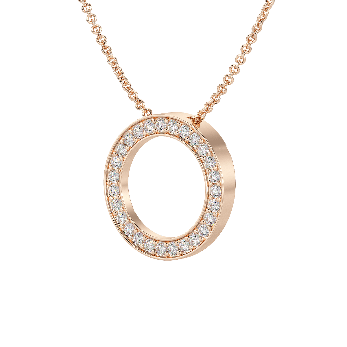 Circle Pendant Hidden Chain