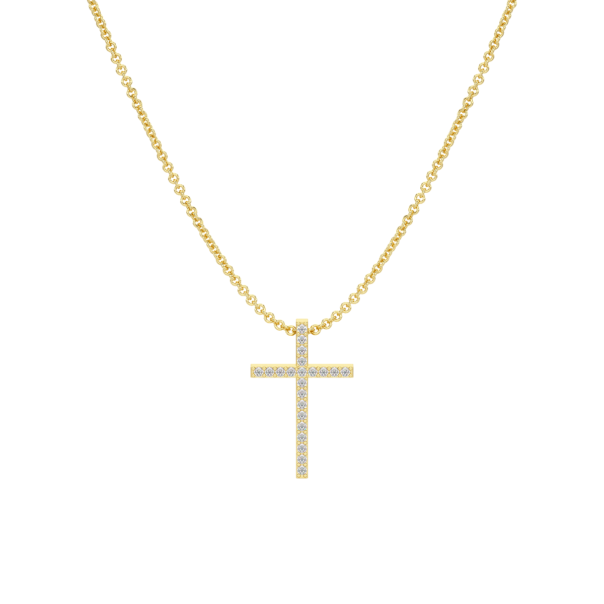 Prong Set Cross Pendant