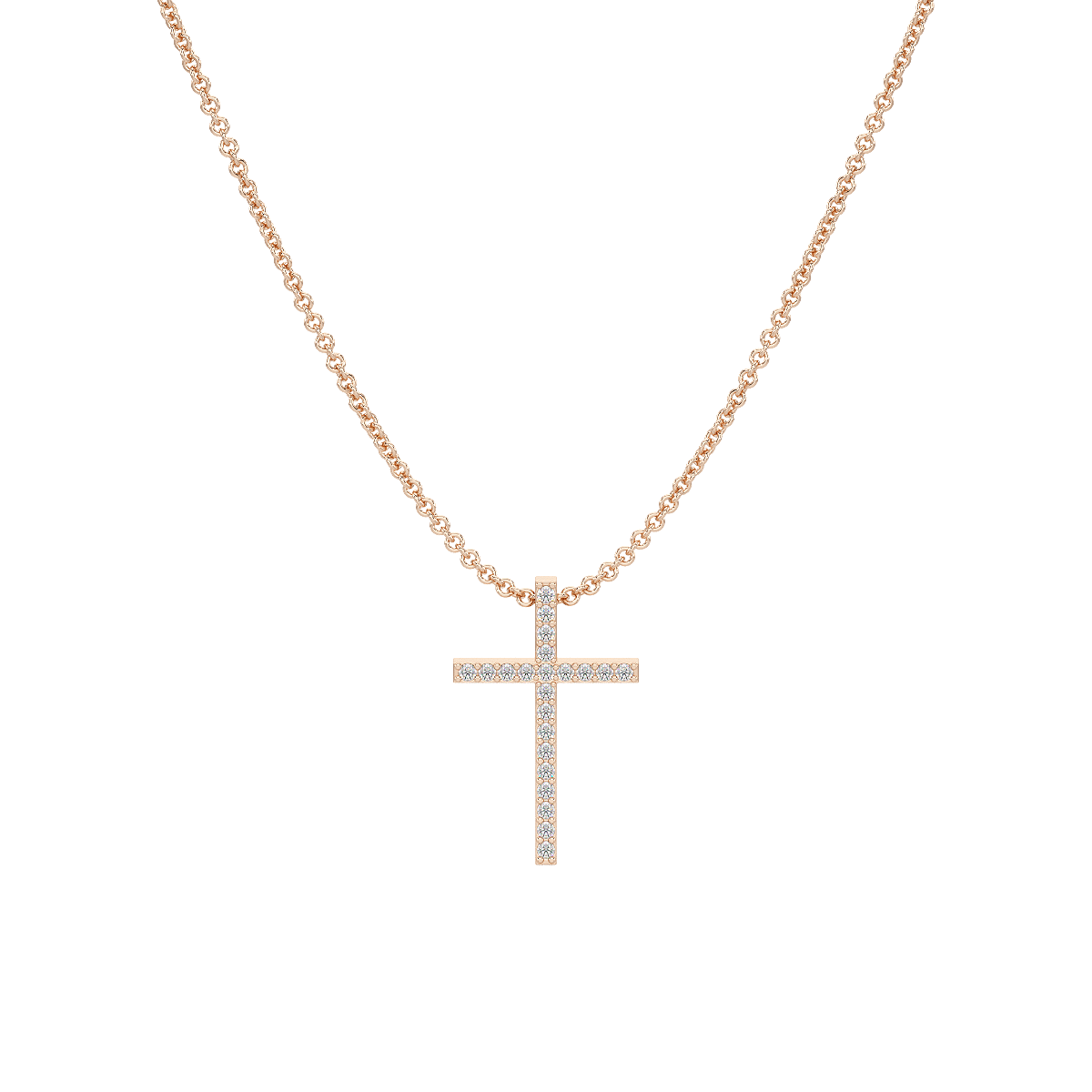Prong Set Cross Pendant