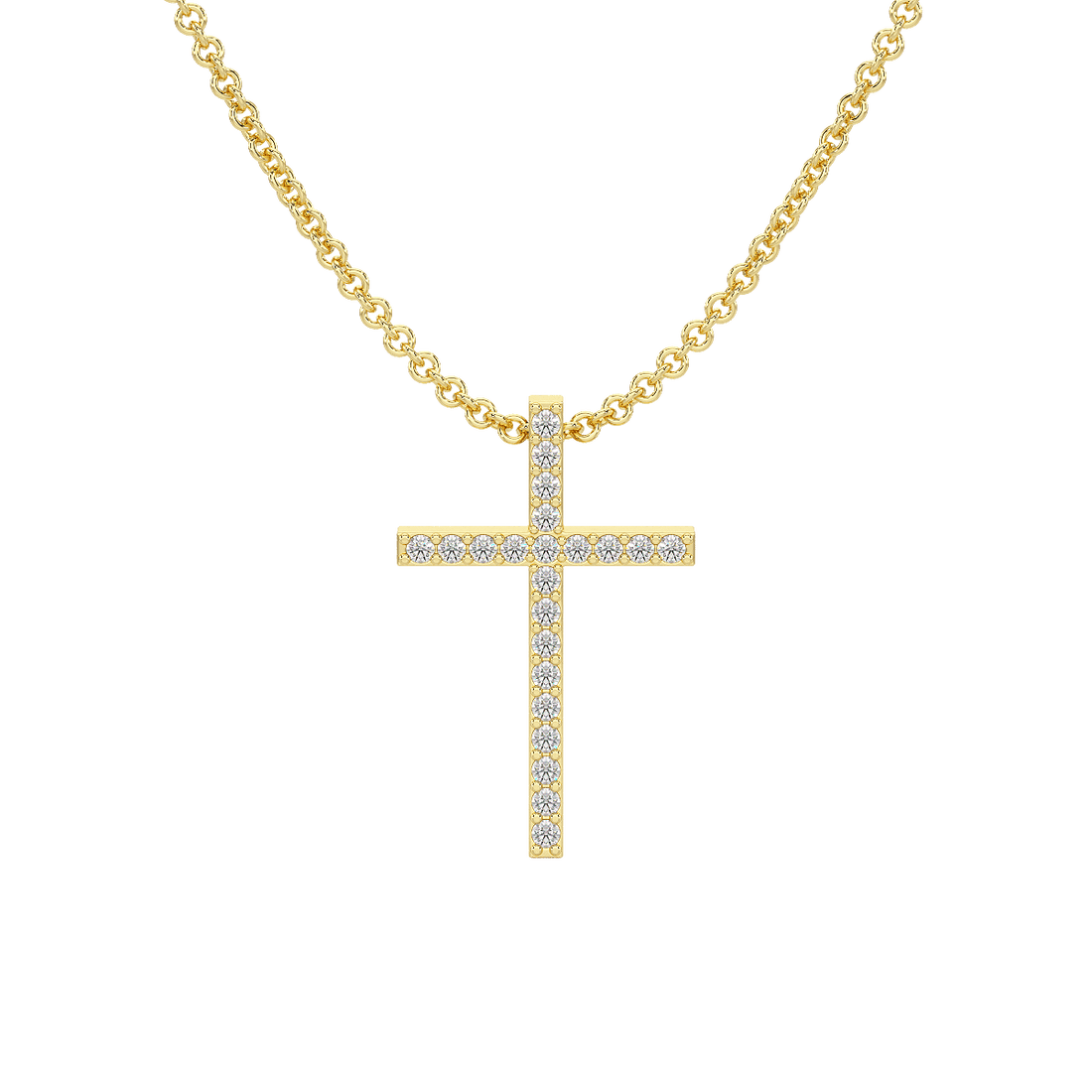 Prong Set Cross Pendant