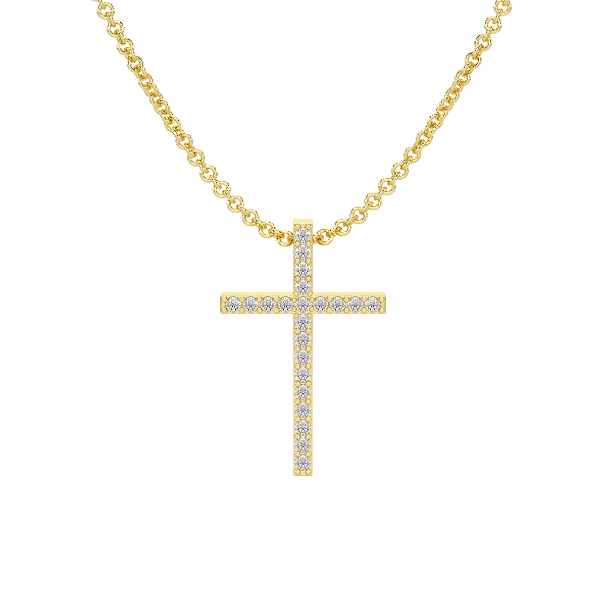 Prong Set Cross Pendant