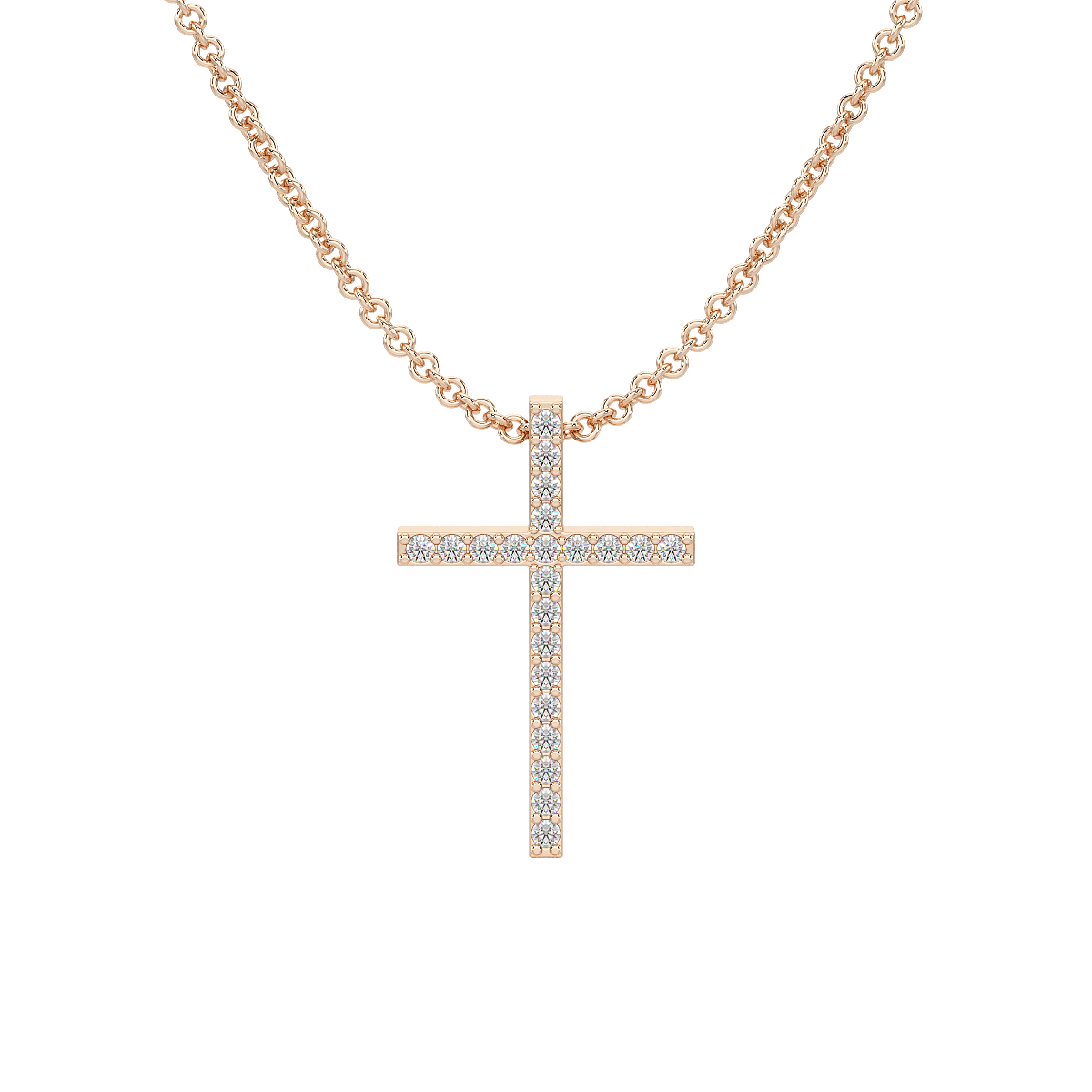 Prong Set Cross Pendant