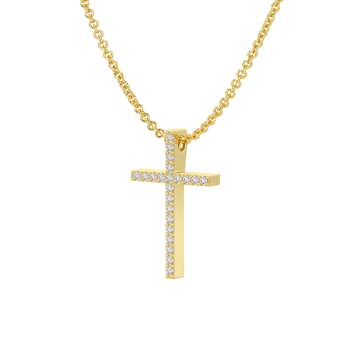 Prong Set Cross Pendant