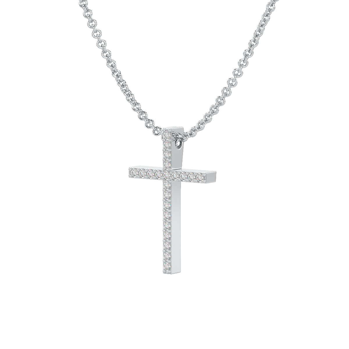 Prong Set Cross Pendant