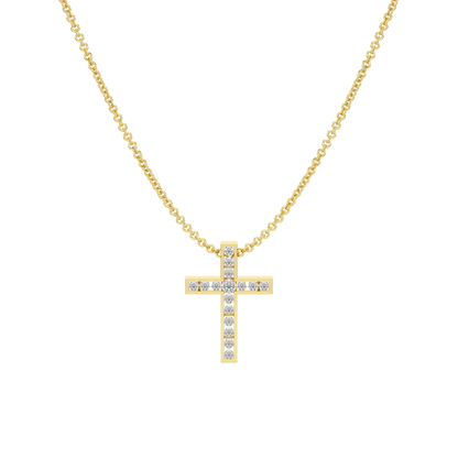 Channel Set Cross Pendant