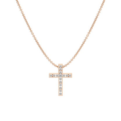 Channel Set Cross Pendant