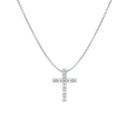 Channel Set Cross Pendant