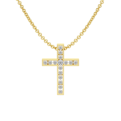 Channel Set Cross Pendant
