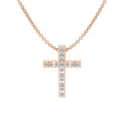 Channel Set Cross Pendant