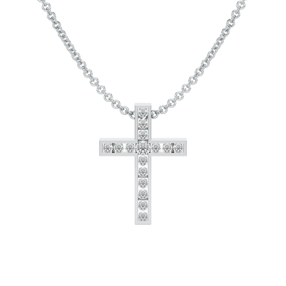 Channel Set Cross Pendant