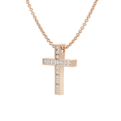 Channel Set Cross Pendant