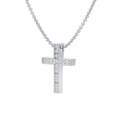 Channel Set Cross Pendant