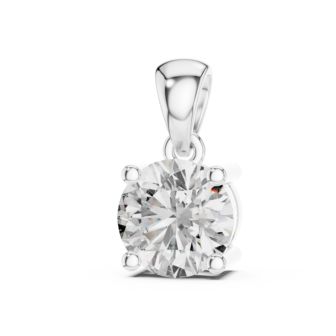 Round Cut Solitaire Smooth Bail Pendant