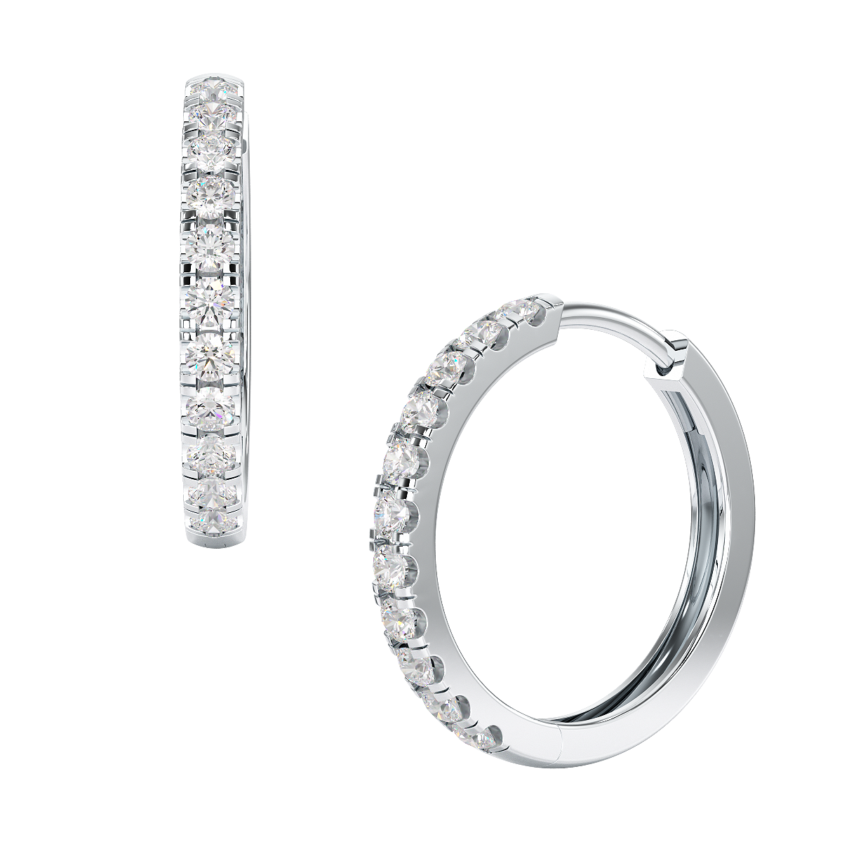 Petite Hoop Earrings in white gold