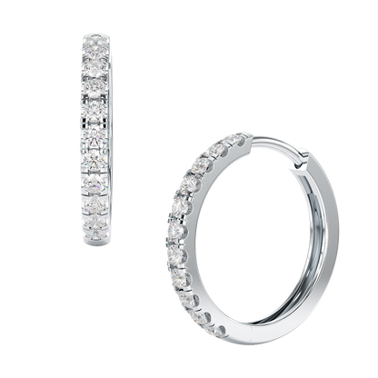 Petite Hoop Earrings in white gold