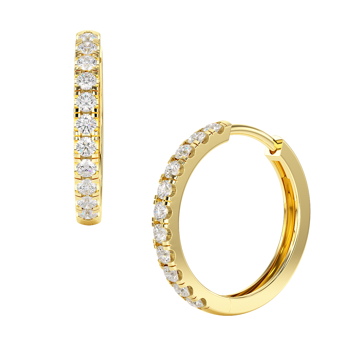 Petite Hoop Earrings in yellow gold