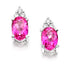 Pink Topaz Trefoil Earrings in white gold