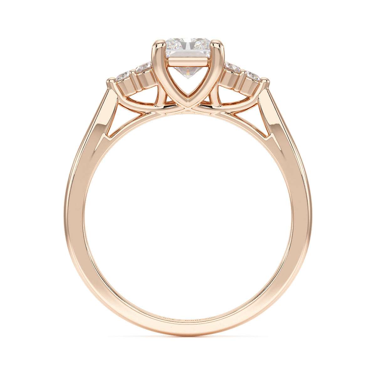 Radiant Trefoil Engagement Ring