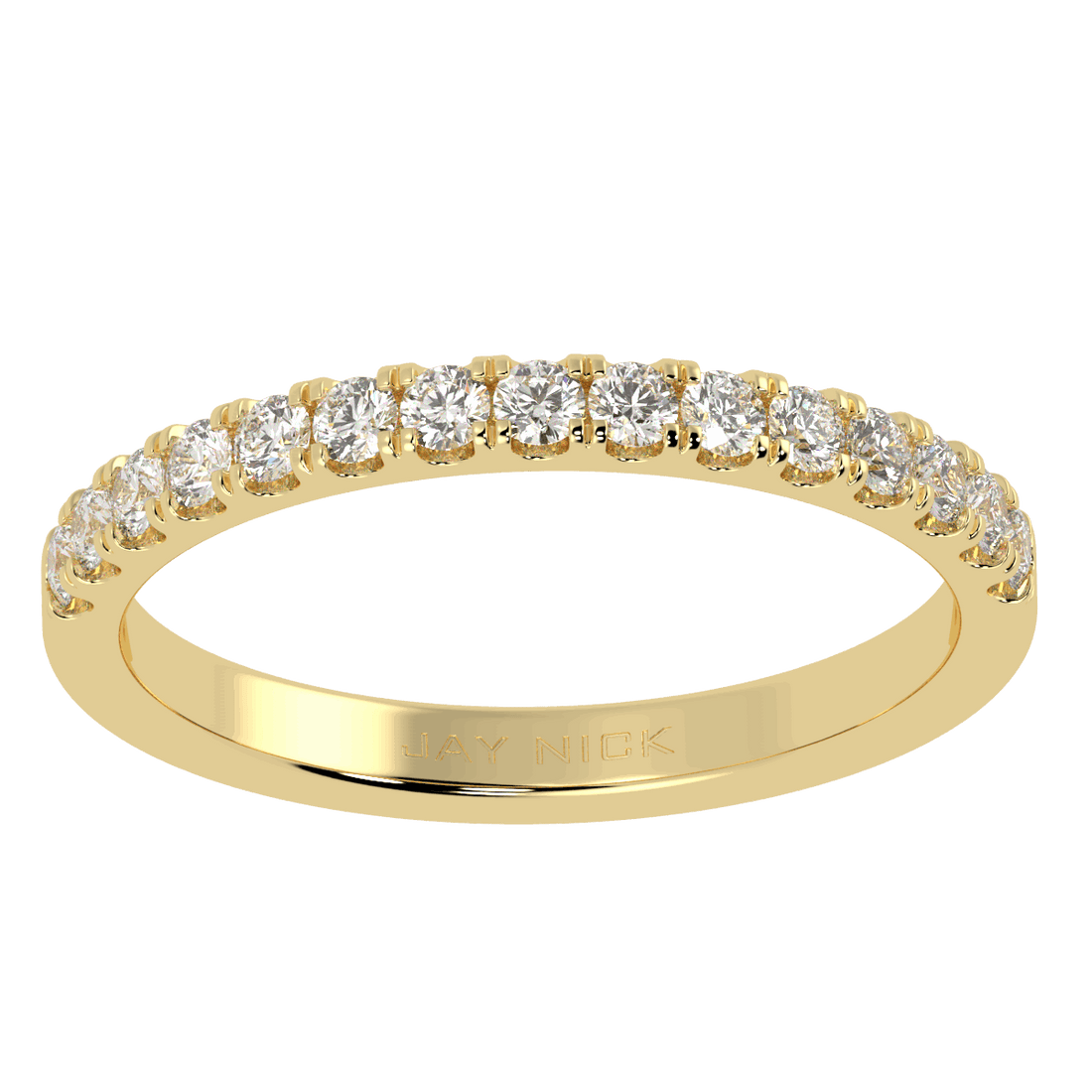 0.40ct Natural Diamond Half Eternity Ring 2.8mm 18K Yellow Gold