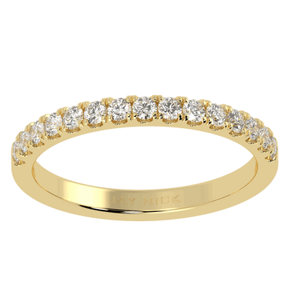 0.40ct Natural Diamond Half Eternity Ring  2.8mm 18K Yellow Gold