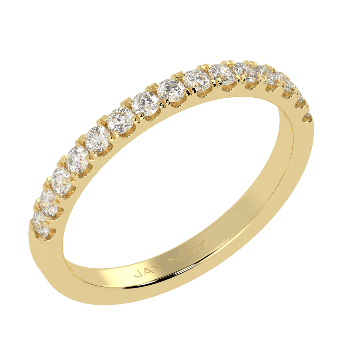0.40ct Natural Diamond Half Eternity Ring  2.8mm 18K Yellow Gold
