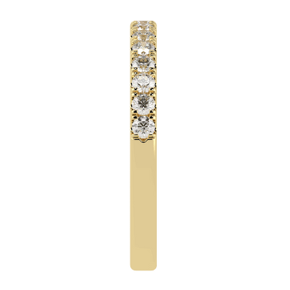 0.40ct Natural Diamond Half Eternity Ring  2.8mm 18K Yellow Gold