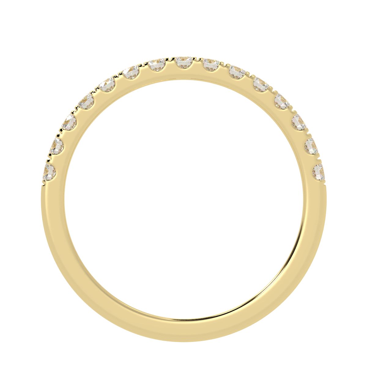 0.40ct Natural Diamond Half Eternity Ring  2.8mm 18K Yellow Gold