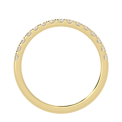 0.40ct Natural Diamond Half Eternity Ring  2.8mm 18K Yellow Gold