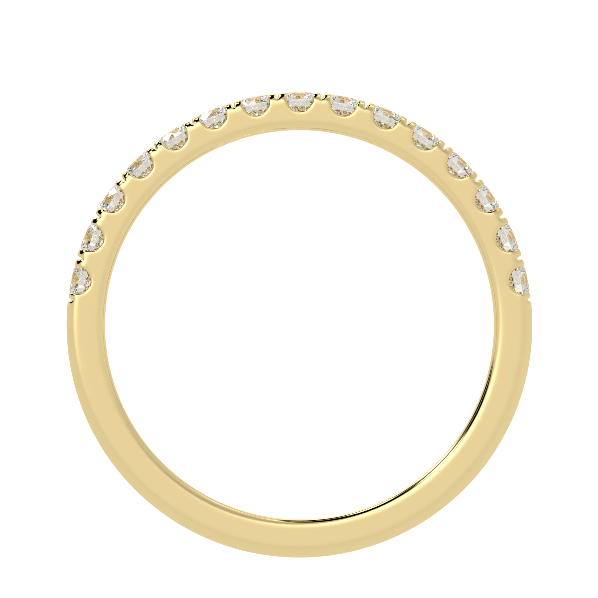 Micro Set Half Eternity Ring in yellow gold, flat view