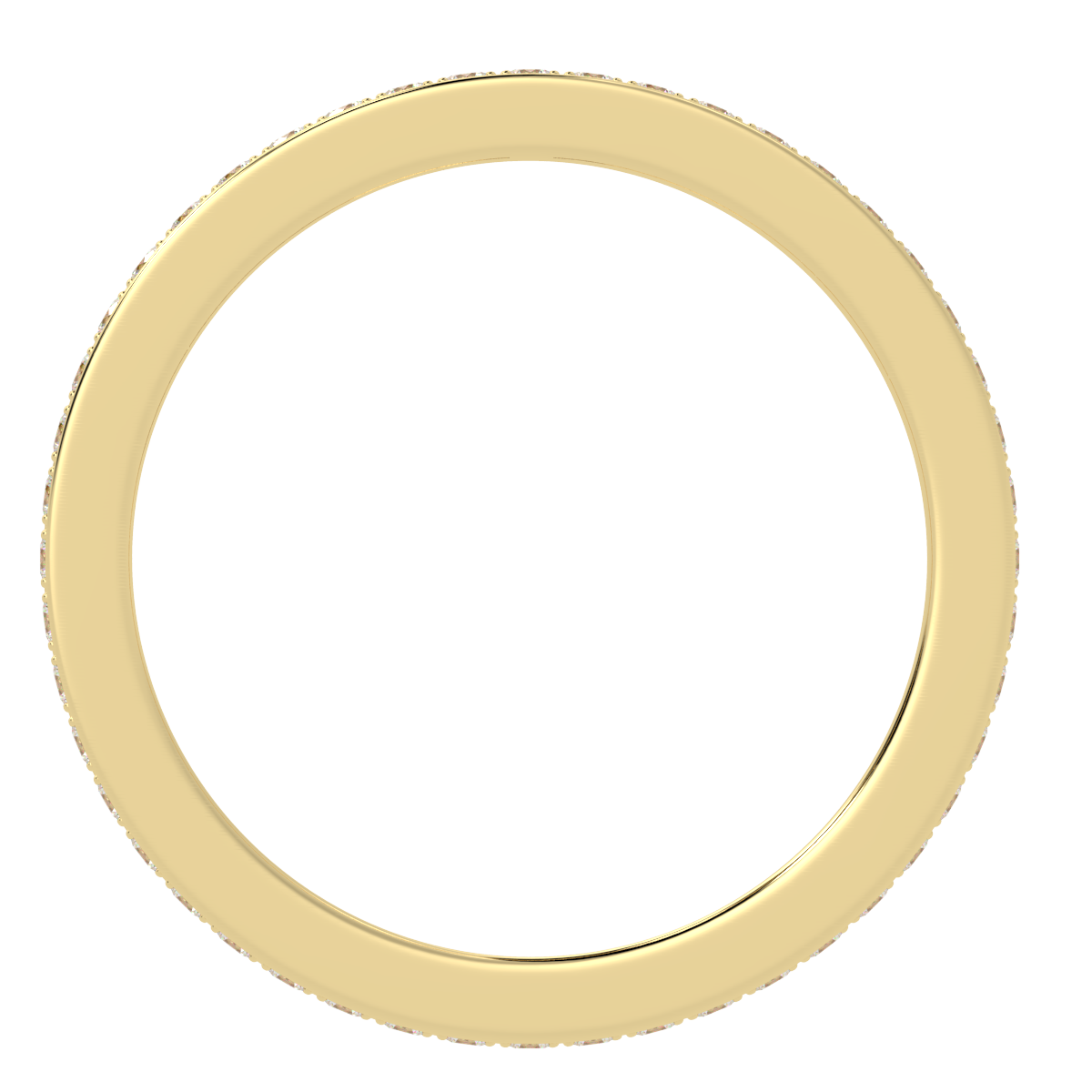 Prong Set Full Eternity Ring in yellow gold, flat view