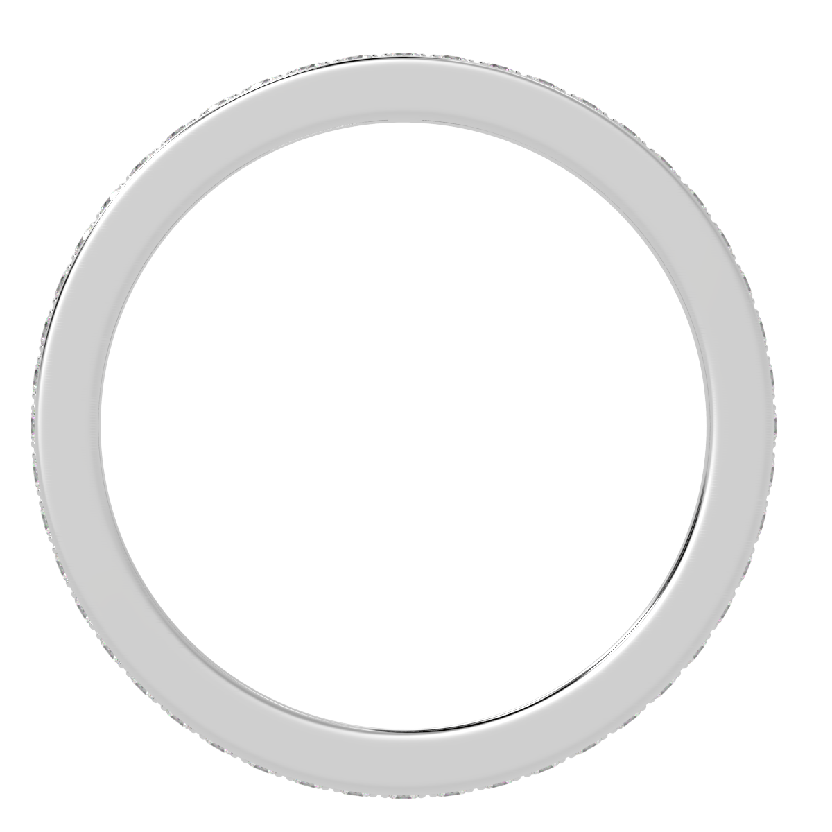 Prong Set Full Eternity Ring in white gold or platinum, flat view