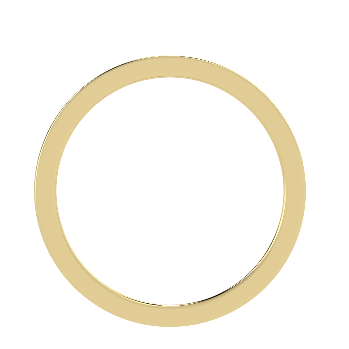 Petite Baguette Cut Half Eternity Ring in yellow gold, flat view