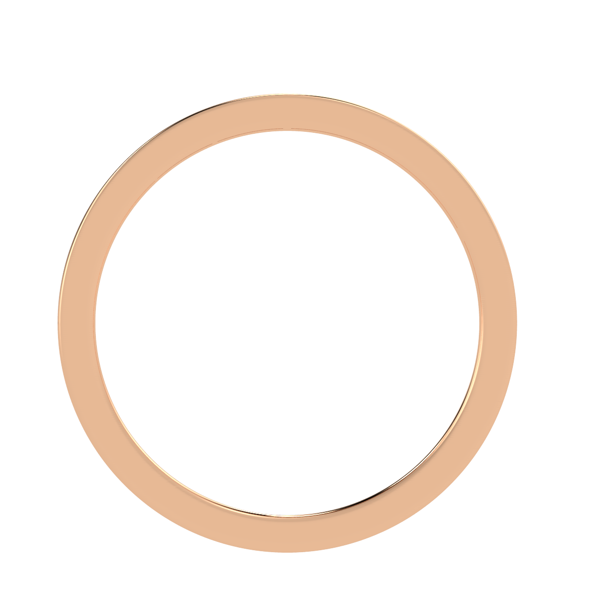 Petite Baguette Cut Half Eternity Ring in rose gold, flat view