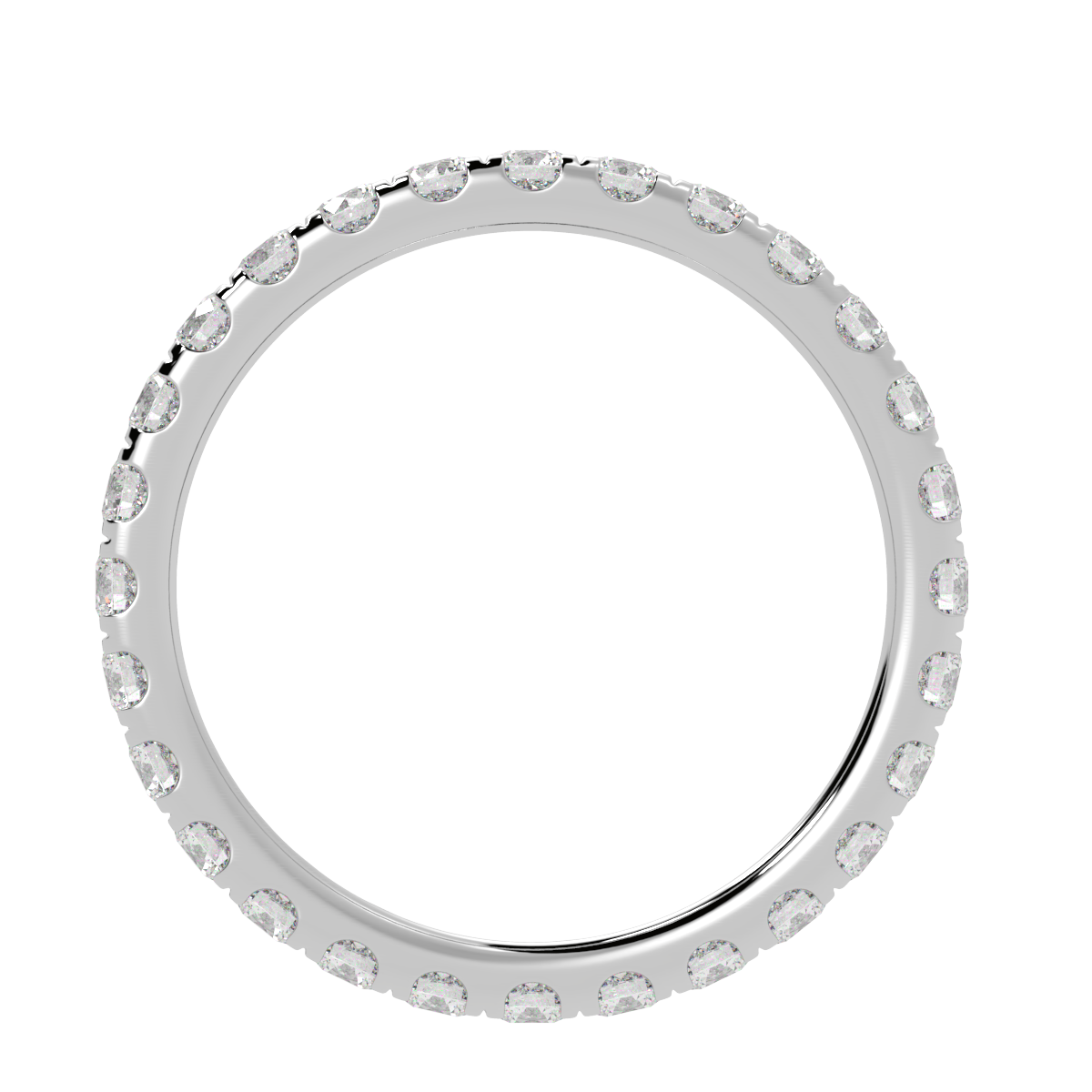 Micro Set Full Eternity Ring in white gold or platinum, flat view