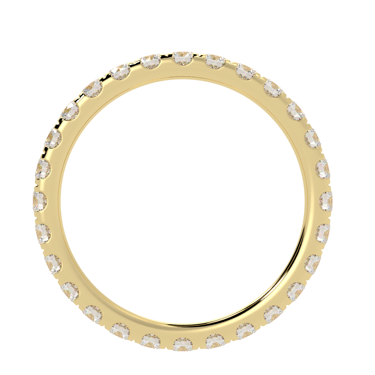 Micro Set Full Eternity Ring in yellow gold, flat view