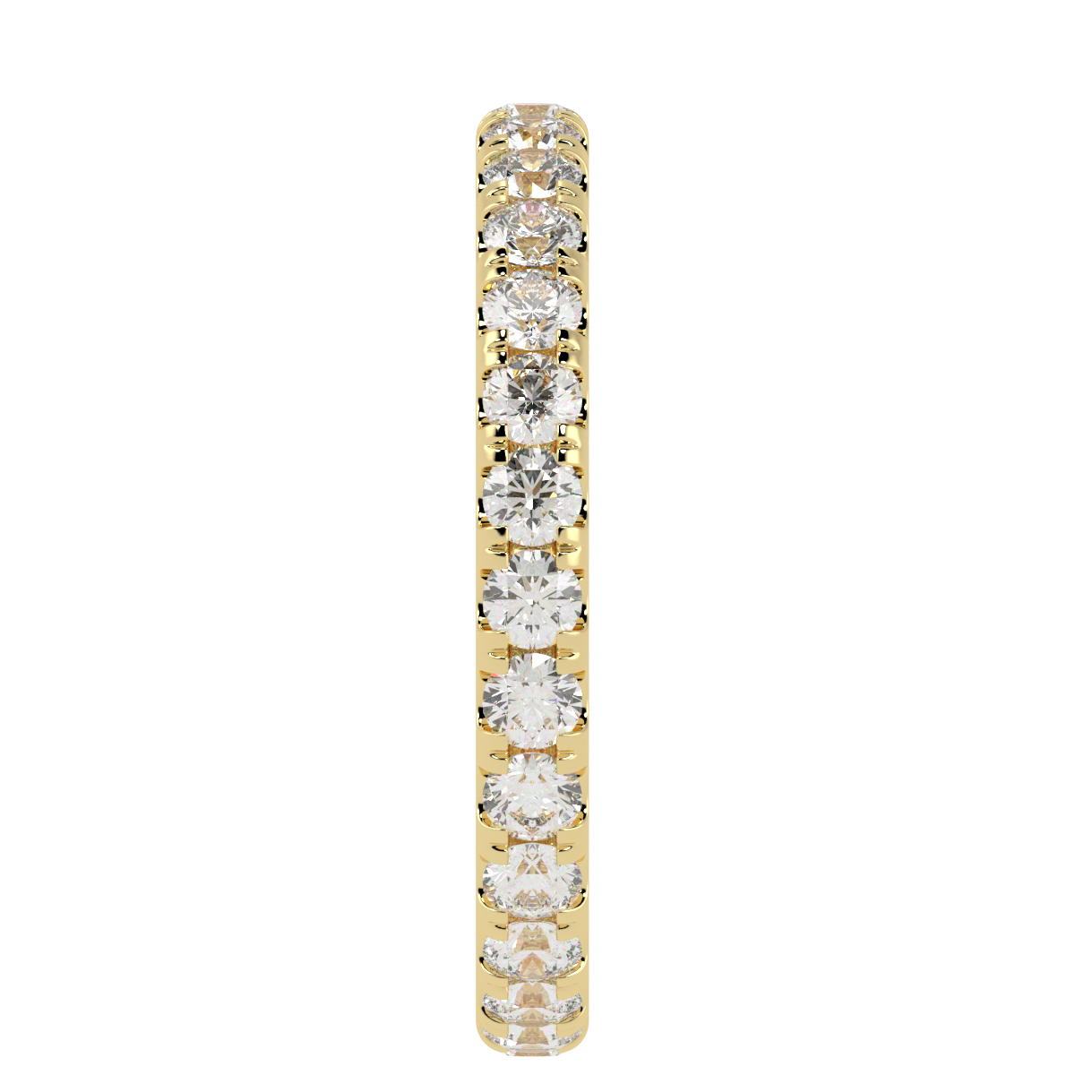 Micro Set Full Eternity Ring in yellow gold, side view