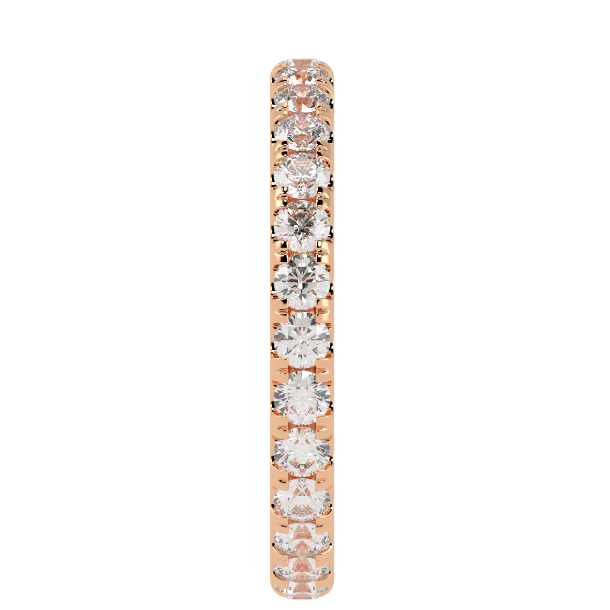 Micro Set Full Eternity Ring in rose gold, side view
