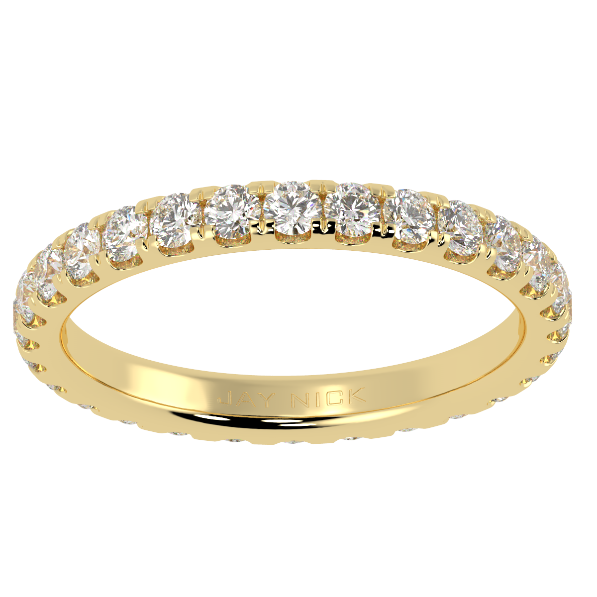 Micro Set Full Eternity Ring in yellow gold, top view