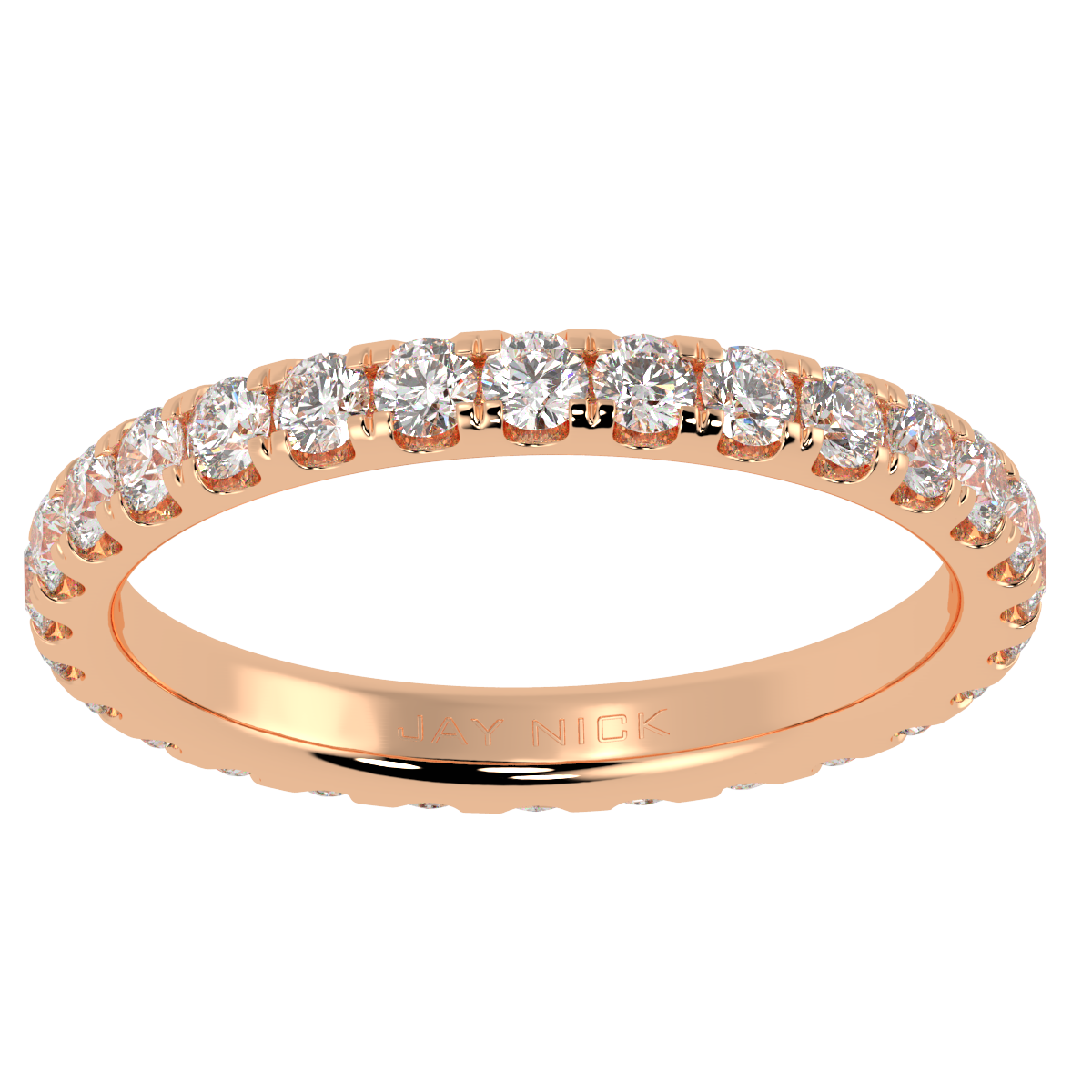Micro Set Full Eternity Ring in rose gold, top view