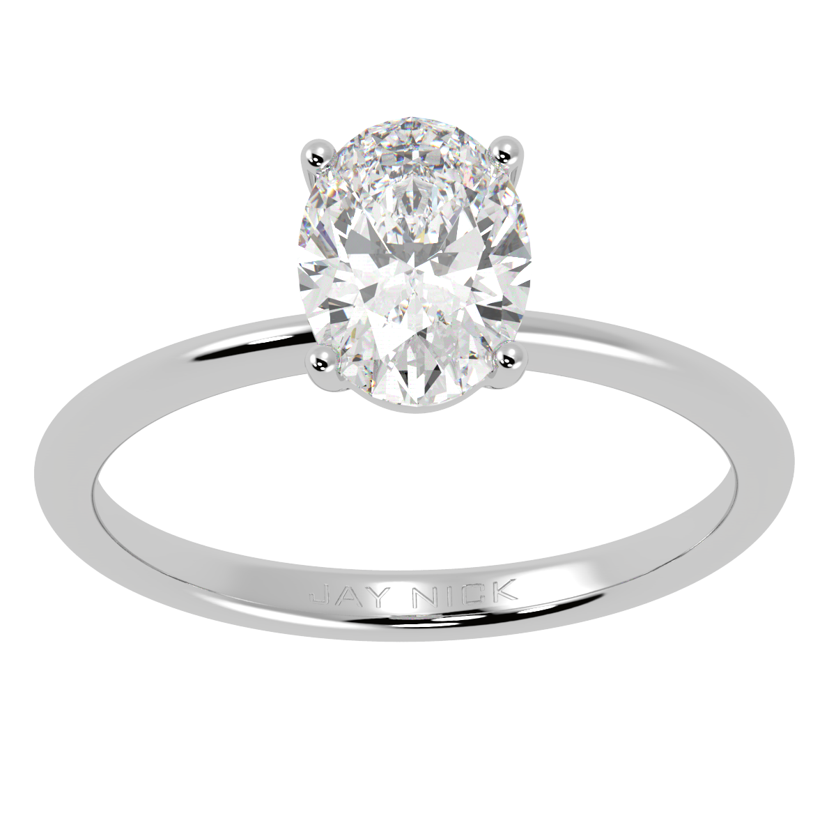 Modern Oval Cut Solitaire Ring